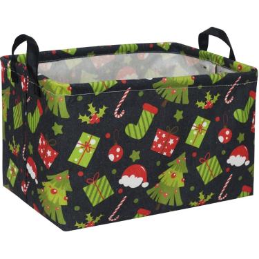 Imagem de Cesta de Natal Sanjiaofen com alças 38x23x25 cm