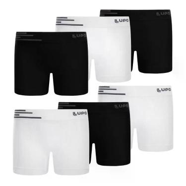 Imagem de Kit 6 Cueca Kids Box Infantil Microfibra Sem Costura Lupo - G, Preto e