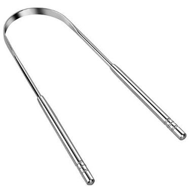 Imagem de Raspador de Língua Aço Inoxidável NO2PROBLEMS Limpeza Bucal Profunda Anti-Ferrugem e Durável