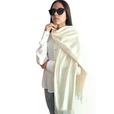 Imagem de Cachecol Pashmina Lenço Com Franja 190x70cm Toque Macio Para O Frio Ou