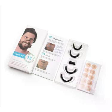 Imagem de Dilatador Nasal Oem Esporte Sono Starter Kit para Melhorar Respiração com Tiras Nasais Magnéticas Preto