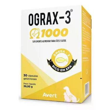 Imagem de Ograx-3 1000 Suplemento Cães Gatos Avert 30 Cápsulas - Congratulations