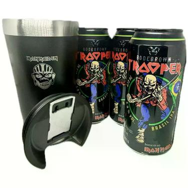 Imagem de 3 Cerveja Trooper Ipa 473ml + Copo Térmico Iron Maiden 500ml