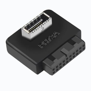 Imagem de COMeap USB 3.0 (3.1 Geração 2) IDC interno de 19 pinos para placa mãe tipo E A-Key USB 3.1 20 pinos tipo C adaptador de montagem no cabeçalho do painel frontal (tipo padrão)