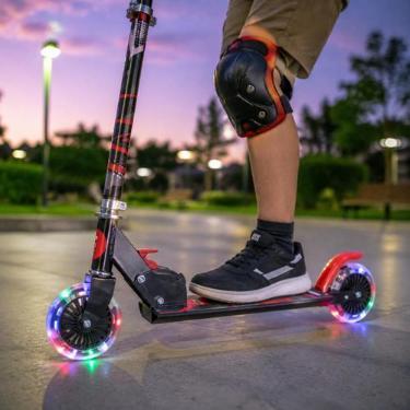 Imagem de Patinete Dobravel até 50kg com 2 Rodas VERMELHO com Luz - Fênix Brinqu