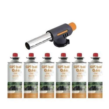 Imagem de Kit maçarico culinário grafite automatico controle de chama solda arte