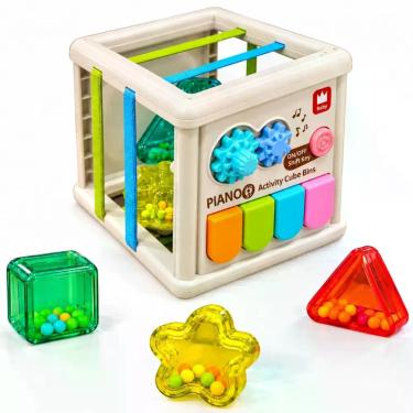 Imagem de Cubo Educativo Sensorial Piano Musical Infantil Brinquedo para Bebês -