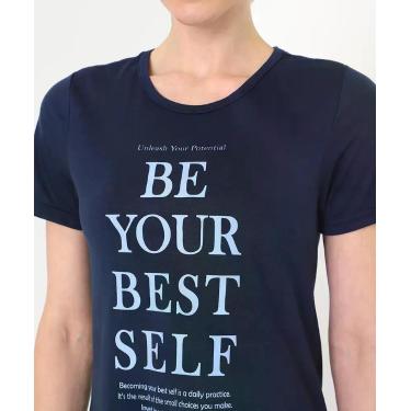 Imagem de Blusa Feminina Fitness Estampada Marisa Azul-77418, Azul marinho, G