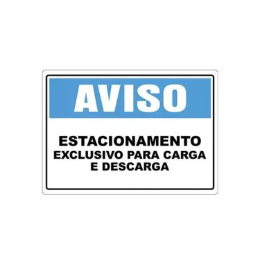 Imagem de Adesivo Estacionamento Exclusivo Para Carga E Descarga Cor Azul