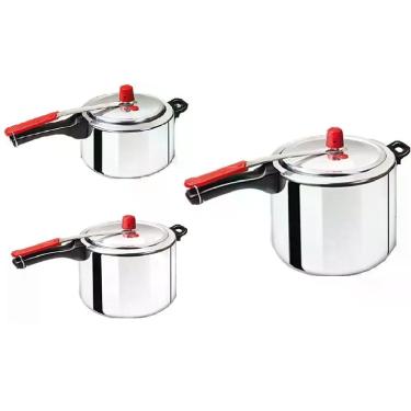 Imagem de Kit 3 Panelas de Pressão 3 Litros, 4,5 Litros e 7 Litros Globo 3 anos