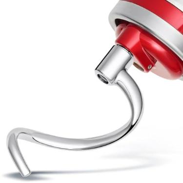 Imagem de Anexos de gancho de massa em espiral de cozinha de aço inoxidável para misturadores de cabeça inclinada de 4,5 a 5 QT, gancho de massa misturador de cozinha para KSM5, K45, K45SS, KN15, KDM90, KSM45