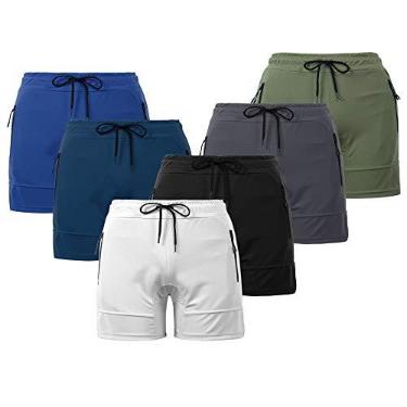 Imagem de Shorts de Fitness Masculino, Secagem Rápida, Academia, Praia, Verão, descanso, Esporte, Treino, Corrida, Calças Curtas Com Bolsos