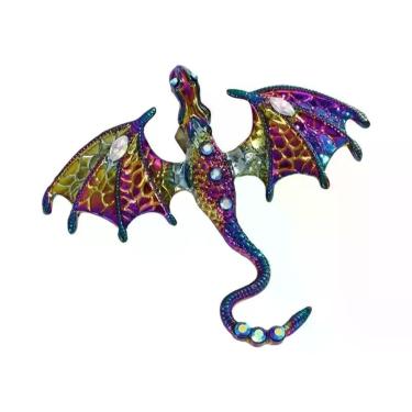 Imagem de Broche Unissex De Dragão Com Strass, Joia De Moda Para Homens E Mulher