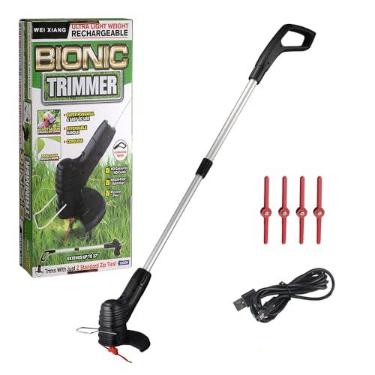 Imagem de Cortador de grama elétrico sem fio portátil leve máquina cortar trimer recarregável via USB ervas