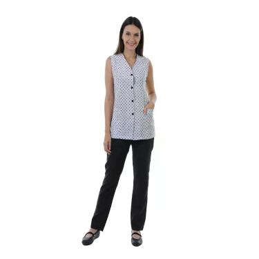 Imagem de Conjunto Estampado  de Calça e Colete  em Algodão para Doméstica, Cope