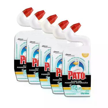 Imagem de Desinfetante Pato Cloro Gel Citrus - 500ml Kit 5 - Jonhson, Desinfetan