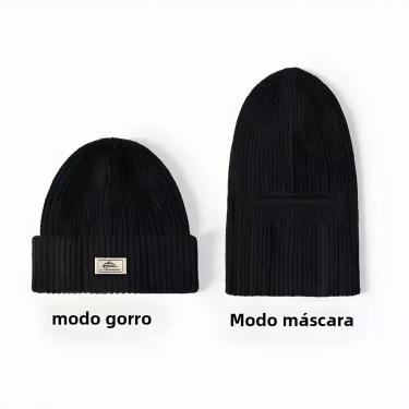 Imagem de Gorro De Inverno Masculino 2 Em 1 Com Máscara Balaclava, Protetor Faci