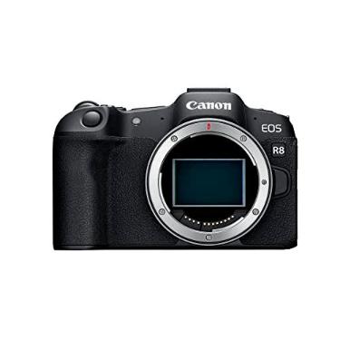 Imagem de Câmera Canon EOS R8 Full-Frame, Sem Espelho, 24,2 MP, Vídeo 4K, DIGIC X, Montagem RF, Corpo, Preta