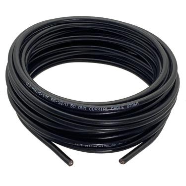 Imagem de Cabo Coaxial RG58 50 Ohms Com Conector, De 1M a 100M, Terminais De Fio