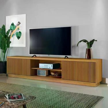 Imagem de Rack Ripado para TV até 75 Polegadas 100% MDF 180cm 2 Portas Logan - M
