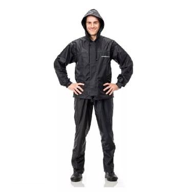 Imagem de Conjunto de Chuva Pantaneiro Nylon com Capuz - Preto, EX, Preto