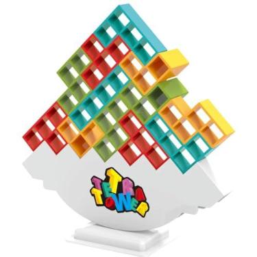Imagem de Brinquedo Infantil jogo tetra tower 48 Pçs jogo de empilhar brinquedo montessori interativo familia