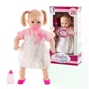 Imagem de Boneca Sonho Azul com Som e com Cabelo Brinquedo Infantil Cotiplas - 2