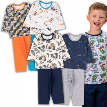 Imagem de Kit Sortido 6 Peças 3 Pijamas Verão Infantil Menino tamanho 01 ao 14 -