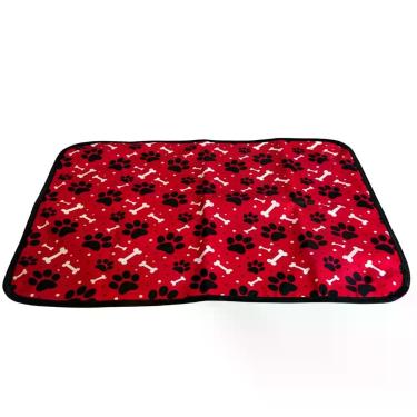 Imagem de Kit com 9 Fraldas de Câes p/Chão 70x50 Patinha Vermelho 300 Lavagens  