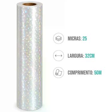 Imagem de BOPP Holográfico Diamante Mundoware para Laminação a Quente Filme 25 M
