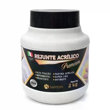 Imagem de Rejunte Acrílico Cinza 2kg Moderno Resistente e Impermeáve - SILAQUA