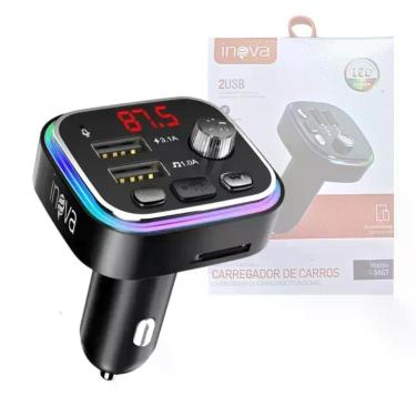 Imagem de Carregador Transmissor Veicular Inova CAR-3467 Mp3 Player Bluetooth com 2 Portas USB e Transmissão Fm 12V-24V