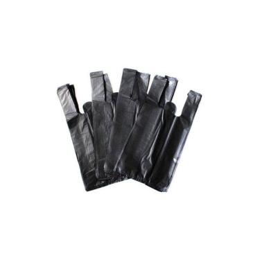 Imagem de Sacola Plástica Reciclada Alça Reforçada Preta 40x50 Com 5kg - Higipac