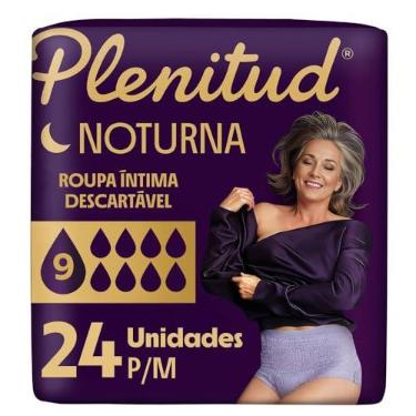 Imagem de Plenitud® Noturna Roupa Íntima Descartável, Proteção por até 12h, Máxima Absorção, Tamanho P/M, Pacote com 24 Unidades