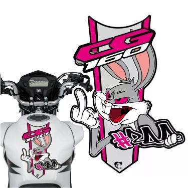 Imagem de Adesivo Faixa Gravata Sem Resina Moto Cg 150/160 Pernalonga Rosa Cor Cg 160