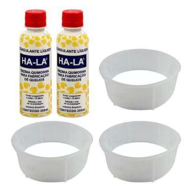 Imagem de Kit 2 Coalhos Ha-La 400Ml Com 3 Formas Queijo Minas 1Kg - COMBO