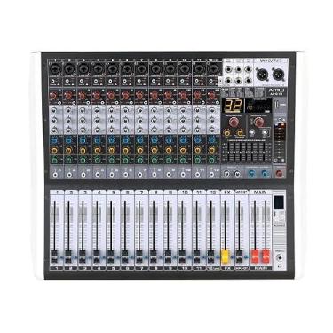 Imagem de Mesa de Som Profissional AMW AG12 v2, 12 Canais, USB/Bluetooth, 99 Efeitos DSP, Equalizador 3 Bandas, Phantom Power 48V