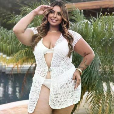 Imagem de Saída de Praia Piscina Banho Vestido Plus Size Franja Verão - Modella,