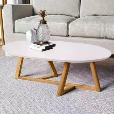 Imagem de Mesa De Centro Oval Para Sala Manila Branco