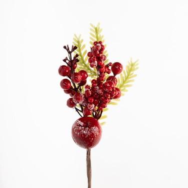 Imagem de Kit 10 Ramo Frutas Vermelhas Artificial Decoração Natal 28cm - Gici Ch