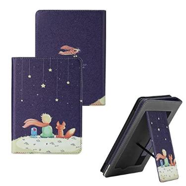 Imagem de Capa para Kindle Paperwhite 5ª/6ª/7ª/10ª Geração (Antes de 2018) -Suporte Dobrável com Alça de Mão, Compartimento para Cartão e Função Inteligente de Ativação/Desativação Automática