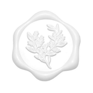 Imagem de Adesivos Yoption Wax Seal, pacote com 50, eucalipto branco, 3 cm