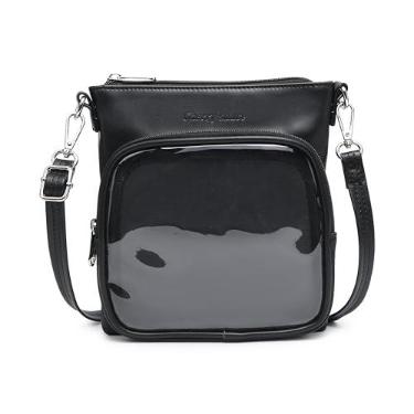 Imagem de CHERRY SAUCE Bolsa tiracolo Ita Bag Mini bolsa pequena bolsa de ombro para exibição de anime, Preto, Small