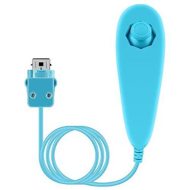 Imagem de OSTENT Controlador Nunchuck com fio Baseado em Movimento para Videogame Console Nintendo Wii Cor Azul