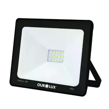 Imagem de Projetor Led Slim 100w Preto 3000k - Ourolux Refletor Superled Slim 3000k 100w Bivolt Preto