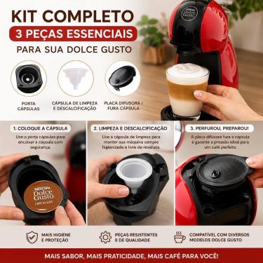 Imagem de Kit Completo Arno Dolce Gusto 3 Peças  Porta Cápsulas  Placa Difusora 