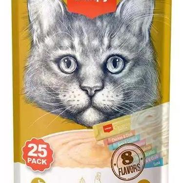 Imagem de Kit 25 Petisco Cremoso Wanpy Para Gatos Assorted 14g