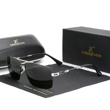 Imagem de Óculos De Sol Polarizados Retângulo Design Uv 400 Kingseven Cinza