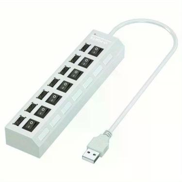 Imagem de Conector USB 7 Portas Universal para Computador com Hub de Conexão Elegante Branco Baseus