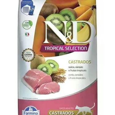 Imagem de Ração N&D Tropical Selection para Gatos Adultos Castrados Sabor Suíno,